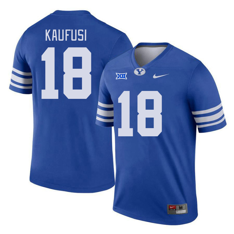 BYU Cougars #18 Ace Kaufusi Big 12 Conference College Football Jerseys Stitched Sale-Royal